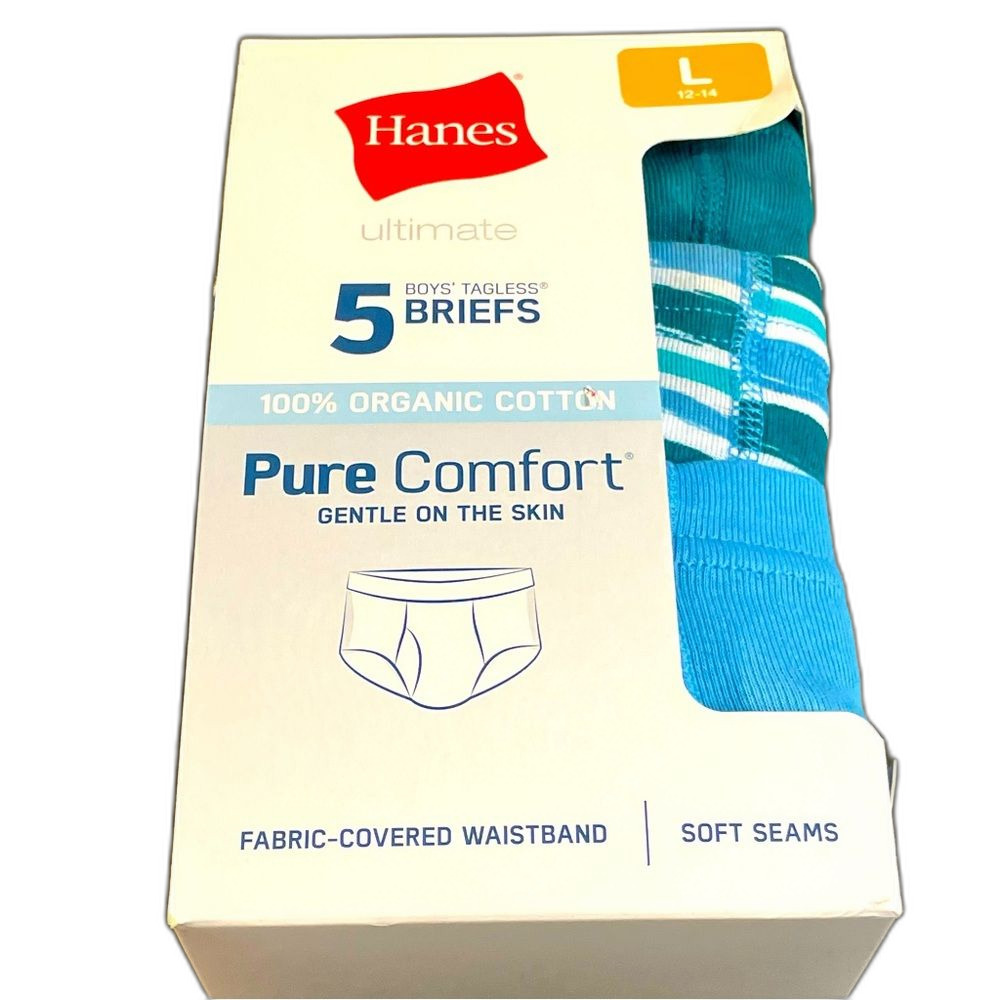 Hanes Ultimate boy 6-Pack Pure Comfort Brief Underwear Set Color: Multi Size L